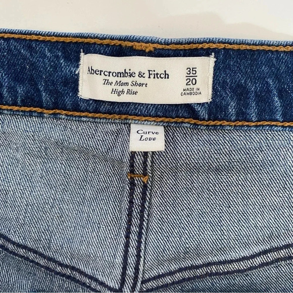 Abercrombie & Fitch The Mom Short High Rise Curve Love 35/20 Jean Short‎ New - Picture 3 of 8